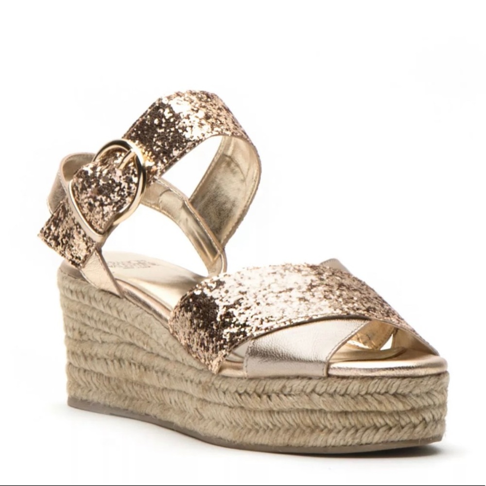 🔴 SOLD 🔴 NIB FRANCES VALENTINE Gold Platform Sandal NEW